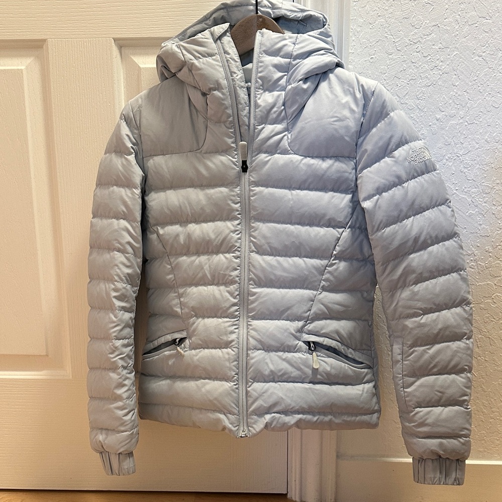The North Face Goose Down Light Gray Puffer Jacket